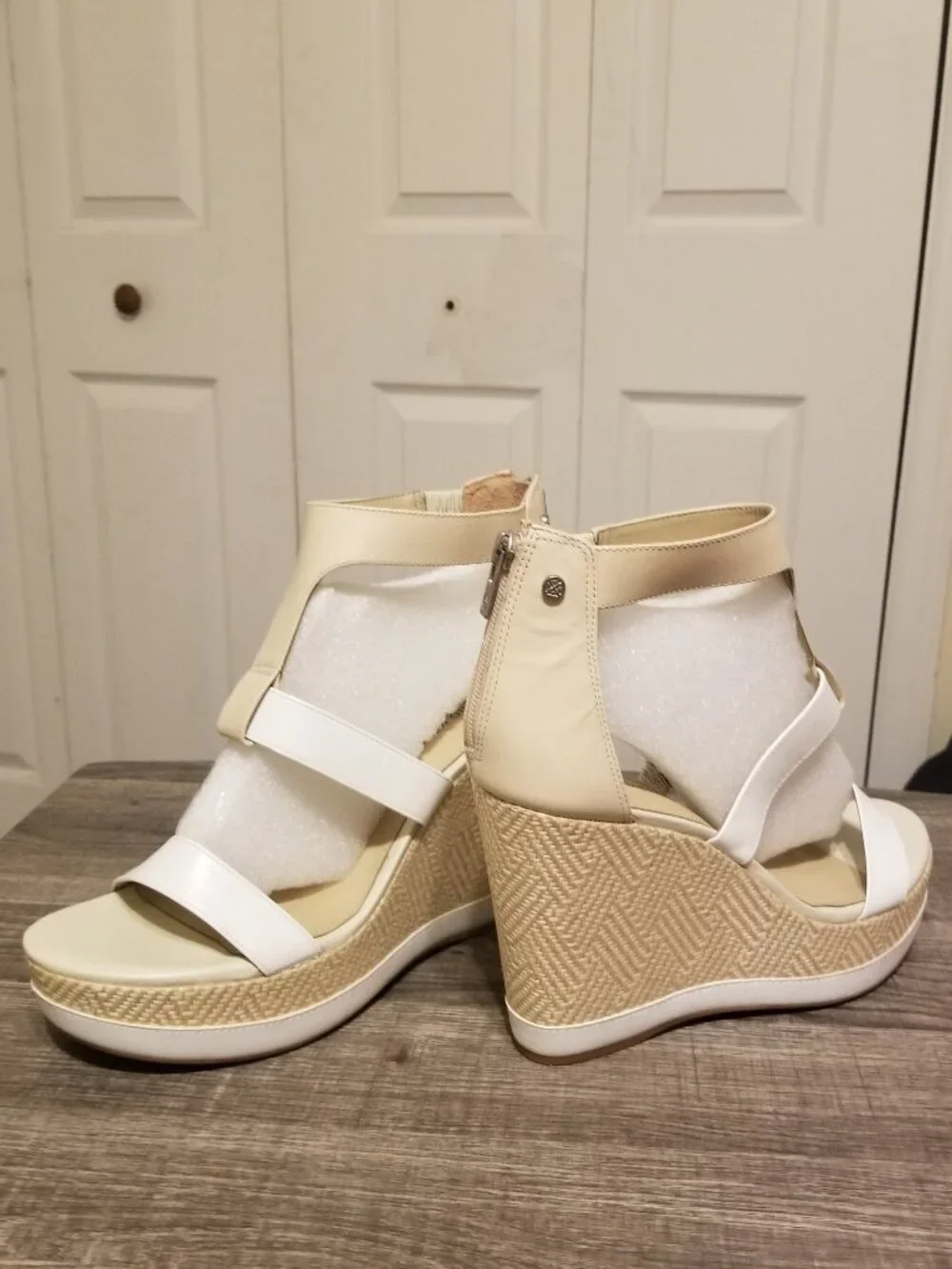 SALE! Antonio Melani CAM Leather Ankle Strap Wedge Platform Sandal Size 10
